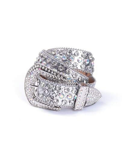 Män Rhinestone Dekor Geometrisk Spänne Bälte Party