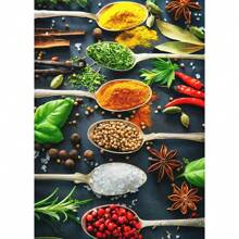 1 件无框现代烹饪香草香料寿司用具勺子墙面艺术海报帆布画奢华艺术品海报印刷家居厨房装饰植物