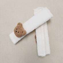 2pcs Baby Stroller/Pram Shoulder Pad Plush Protective Cover - Plush Khaki Bear - View 7