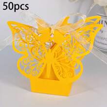 50 piezas Caja de chocolate con forma de mariposa cortada con láser, caja de regalo con mariposa de unicolor, caja de caramelos para boda, bolsa de caramelos de regalo, embalaje de caramelos para fiesta en caja de papel con mariposa, precio talla grande bajo, suministros para pequeños negocios, caja de regalo, decoración de boda, boda, caja de regalo, suministros de boda