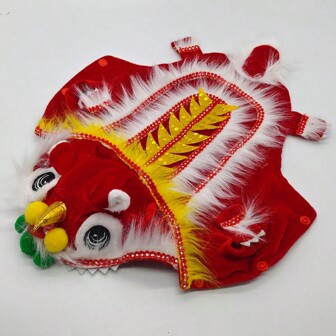 Festive Pet Dog Cat Lion Dance Costume, Funny Halloween Outfit, Lucky Red Cheongsam Dress Halloween Halloween Costumes