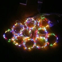 1 Piece Indoor Curtain LED String Lights, Multicolor Warm Light, 8 Modes, USB Powered, Bedroom, Outdoor, Holiday Party, Valentine's Day, Decor Birthday - Multicolor - View 4