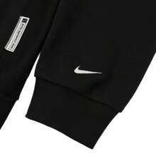 Nike 男士前拉链长袖口袋连帽衫，简约设计，休闲日常穿着 - 黑/淡象牙白 - 查看 6