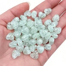 67 piezas de Cuentas en forma de corazón de 10mm con efecto de craquelado para hacer joyería - Accesorios del Día de San Valentín - Pulsera, collar, cadena de teléfono para pareja, accesorios para el cabello DIY, decoraciones