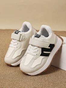 婴儿运动鞋 1-3 岁时尚 Aga 鞋，幼儿男孩女孩钩环休闲步行鞋 - 黑與白 - 查看 3