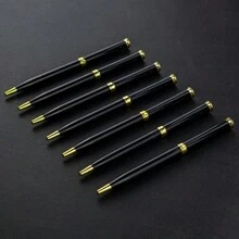 1/5/10/30 unidades Bolígrafo personalizado con grabado láser de nombre, tinta negra, logotipo personal para oficina, estudio, firma - Negro - Ver 6