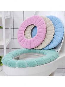 1 件装通用马桶盖加厚垫，适合四季，有浅粉色、浅蓝色、浅绿色和卡其色可选，浴室装饰夏季