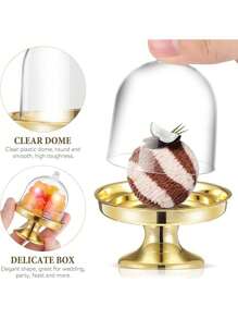12件套迷你蛋糕架套装，带圆顶盖、塑料纸杯蛋糕托、透明甜点展示托盘、糖果巧克力容器，适用于婚礼、新娘送礼会、单身派对、毕业典礼及各种庆祝活动，嘉年华主题，节日通用，无需用电 - 彩色 - 查看 9