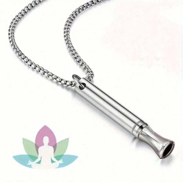 1pc Stainless Steel Whistle Shaped Pendant Necklace, Versatile Casual Outdoor Accessory - Perfect Gift For Women