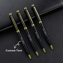 1/5/10/30 unidades Bolígrafo personalizado con grabado láser de nombre, tinta negra, logotipo personal para oficina, estudio, firma - Negro - Ver 8
