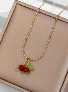 Słodki i piękny owocowy naszyjnik dla nastolatek i studentów, idealny prezent, stal nierdzewna