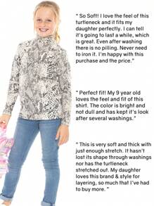 STRETCH IS COMFORT Girl's Oh So Soft Long Sleeve Turtleneck | Youth Size 4-14
