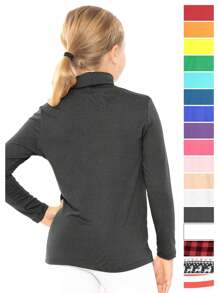 STRETCH IS COMFORT Girl's Oh So Soft Long Sleeve Turtleneck | Youth Size 4-14