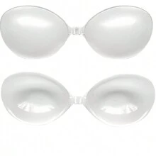 Transparent Silicone Chest Patch For Swimsuits+Apricot Colored Silicone Chest Patch, Bikinis, Push-Up, Invisible, Waterproof, Silicone Bra With Transparent Breast Pads, Small Chest Gathered, Silicone Waterproof, Thick, Swimming Swimsuit Straps, Dress Nipple Stickers