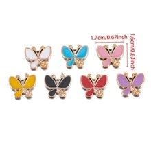 10pcs/Pack Random Color Butterfly Plastic Decor Stickers, Suitable For DIY Handicrafts And Jewelry Decoration - AFJ1604 - View 3