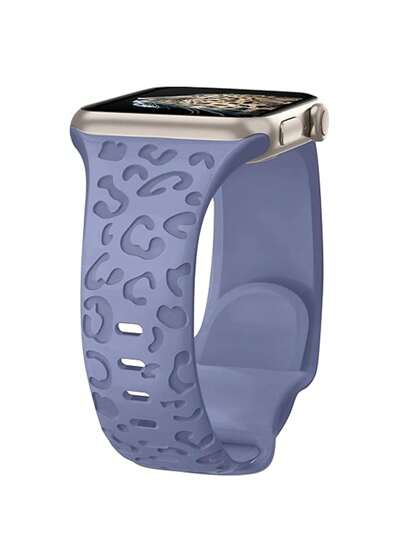 Unbeinst 1 pezzo Cinturino/Cinghia per orologio in silicone morbido con motivo leopardato traforato, compatibile con gli orologi della serie Ultra 10 9 8 7 SE 6 5 4 3 2 1