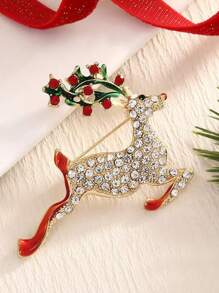 Christmas Brooch Pin Deer & Tree Design, New Year Gift, Cartoon Lapel Pin, Cute For Korean Sweater Decoration