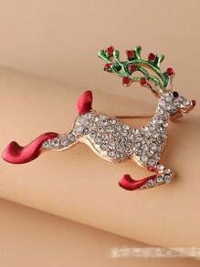Christmas Brooch Pin Deer & Tree Design, New Year Gift, Cartoon Lapel Pin, Cute For Korean Sweater Decoration