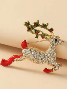 Christmas Brooch Pin Deer & Tree Design, New Year Gift, Cartoon Lapel Pin, Cute For Korean Sweater Decoration