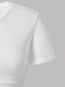 Tween Girls Letter Print Short Sleeve Top And Wide Leg Cargo Pants Set - White - View 3