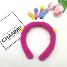 Bandeau fluffy coloré élégant en polyester avec torsade, accessoire de tête de dessin animé mignon pour femmes, pour l'automne/l'hiver, serre-tête, cerceaux à cheveux