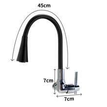 Torneira Gourmet Flexível Cozinha Parede preto