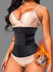 1pc Women Waist Trainer, Waist Trimmer Belt, Sauna Sweat Waist Cincher, Sports Waist Belt, Waist Shaper, Waist Slimmer, Abdominal Trainer - Black - View 7