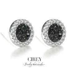 CIREY 1 件全水钻水晶簇磁性耳环，无需穿孔，独特设计钛钢不褪色耳环，男女通用个性化配饰，简约风格礼物 - 滿鑽耳釘 - 查看 9