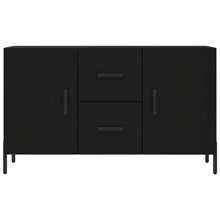 Modern Black Sideboard 100 Cm - Stylish Engineered Wood Cabinet With Legs Ample Storage Solutions & Decorative Storage Unit For Contemporary Home Decor - Black - View 5