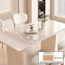 PVC Clear Table Protector - Multisize Thick Stylish High-Quality Transparent Plastic Desk Cover,Dustproof, Scratch Resistant,Rectangular Night Stand, Office & Computer Desk, Sofa Child Table, Small Simple And Stylish Desk Protector