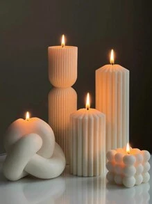Geometrische Kunst asymmetrische Sphäre Aromatherapie Kerze Silikon Form 1 Stück DIY handgefertigte Sphäre Seife Gips Kerze einfache Entnahme sauber wiederverwendbar für Heim Dekoration Geschenk Präsentation Party - Weiss - Übersicht 6