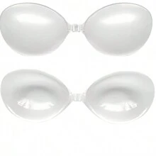 Transparent Silicone Chest Patch For Swimsuits+Apricot Colored Silicone Chest Patch, Bikinis, Push-Up, Invisible, Waterproof, Silicone Bra With Transparent Breast Pads, Small Chest Gathered, Silicone Waterproof, Thick, Swimming Swimsuit Straps, Dress Nipple Stickers