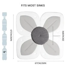 1 Ghế tắm hình hoa sen cho bé, thích hợp cho trẻ sơ sinh và trẻ nhỏ từ 0-6 tháng tuổi trở lên, Tấm lót tắm cho trẻ sơ sinh có thể giặt được - Xám - Xem 6