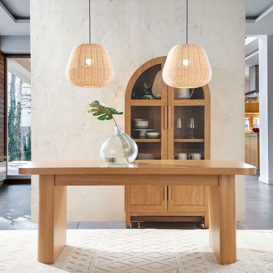 Better Homes & Gardens Juliet 72.5" Round Extendable Dining Table, Light Honey - Mật ong nhạt - Xem 1