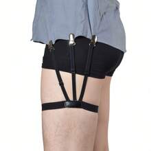 2pcs/Set Shirt Garter & Adjustable Leg Garter, Anti-Slip & Crease Resistant - Black - View 3