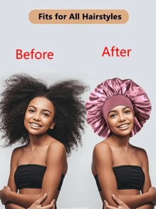 3件装女士缎面豹纹时尚高弹宽檐圆帽，别致睡帽，护发头巾，日常居家睡眠帽 - 水母型 - 查看 5