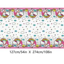 Sanrio 2pcs Sanrio Unique Hello Kitty Birthday Decorations - Rectangular Plastic Hello Kitty Tablecloth