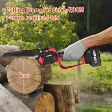 ABSOKE Mini Chainsaw, 8inch Cordless Handheld Chain Saw With 2PCS 21V 3000mAh Batteries, Electric Powered Chain Saws - 1 - 查看 5