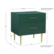 Galena 2-Drawer Nightstand, Navy