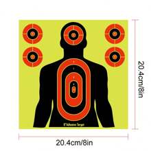 20 pezzi bersagli adesivi 8"X8" con effetto giallo, accessori per giochi anti-stress, adatti per la pratica di tiro all'aperto/interno, simulazione di salvataggio di ostaggi, compatibili con BB gun, softair, carabine ad aria, pistole, fucili - Multicolore - Visualizzare 9