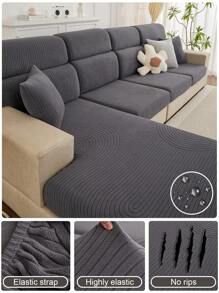 1入全新沙發套，通用彈性防滑沙發套，全季節通用套，沙發坐墊套 - 瑞楠-深灰 - 查看 1