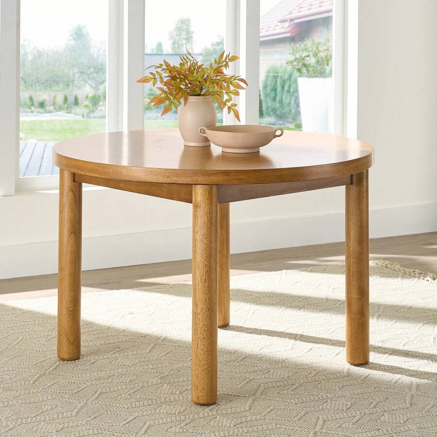 Better Homes & Gardens Adlin 39.125" Round Dining Table, Light Honey