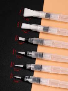 Bộ 6 cọ vẽ màu nước giữ nước, cọ vẽ lông nylon trắng, bộ dụng cụ vẽ tranh nghệ thuật. Quà tặng mùa tựu trường/tốt nghiệp, quà tặng Halloween, đêm Giáng sinh và năm mới - trắng - Xem 6