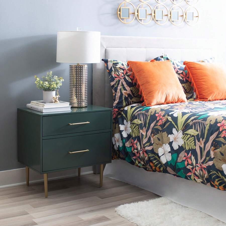 Galena 2-Drawer Nightstand, Navy