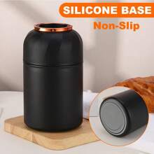 1 pieza Termo de comida aislado de 17oz en negro, Termo de acero inoxidable aislado al vacío para comida caliente, Recipiente de almuerzo aislado con cuchara plegable, Termo de comida a prueba de fugas para escuela, oficina, viajes, cocina, regalo de Navidad, útiles escolares