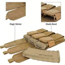 1 Pezzo Portacaricatori Triplice in Stile Molle - Borsa Accessorio per Giubbotto Tattico con Tre Scomparti per Munizioni M4, Realizzata in Tessuto Poliestere Misto con Chiusura a Fibbia