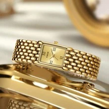 LIGE Fashion Ladies Casual Watch Waterproof Pointer Quartz Watch Elegant Business Watch - Gold - View 4