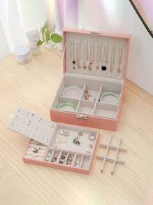 1 hộp đựng trang sức, hộp đựng trang sức bằng da làm quà tặng, hộp đựng khuyên tai, hộp đựng trang sức hai lớp, hộp đựng bằng da PU dung tích lớn, ngăn có thể tháo rời, mở chìa khóa, đựng khuyên tai, nhẫn, vòng cổ, phụ kiện hạt, lưu trữ và trưng bày, lưu trữ và sắp xếp tại nhà, phụ kiện phòng tắm, phụ kiện phòng ngủ, quà tặng bạn gái, cho bãi biển ngày lễ, bộ sưu tập phòng tắm, bộ sưu tập phòng ngủ, dung tích lớn - Nhiều màu - Xem 5