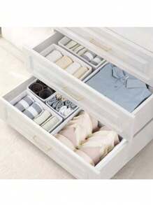 Simple Style Foldable Cloth Storage Box Closet Dresser Drawer Divider Organizer Basket Bins For Underwear Bras Decorations Autumn Decor Festival Decor Room Decor Home Decor Fall Decor Bedroom Decor - White - View 3