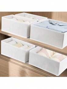Simple Style Foldable Cloth Storage Box Closet Dresser Drawer Divider Organizer Basket Bins For Underwear Bras Decorations Autumn Decor Festival Decor Room Decor Home Decor Fall Decor Bedroom Decor - White - View 2